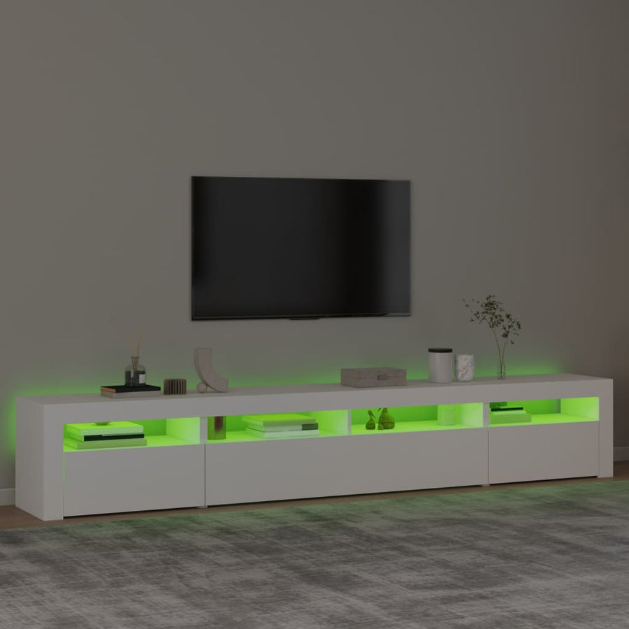 Tv-Meubel Met Led-Verlichting 240 x 35 x 40 cm Wit