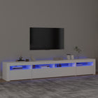 TV cabinet with LED lighting 240x35x40 cm white
