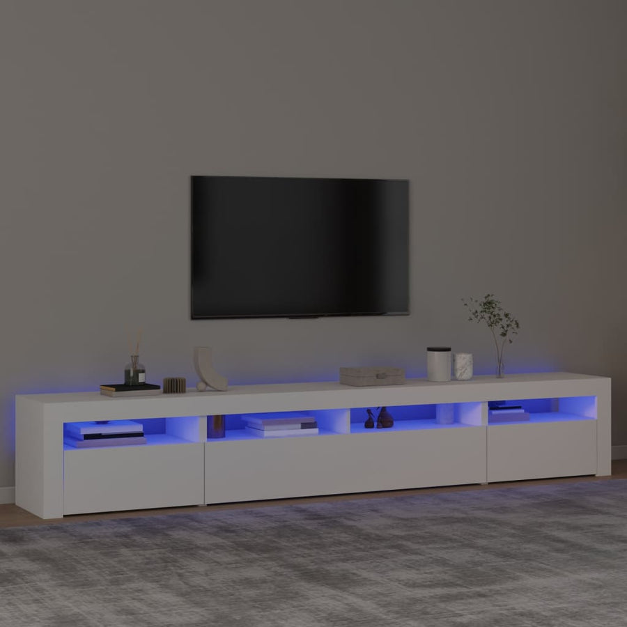 Tv-Meubel Met Led-Verlichting 240 x 35 x 40 cm Wit