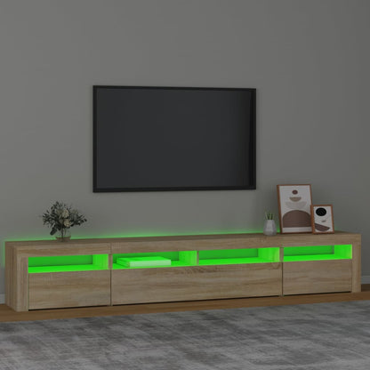 Tv-Meubel Met Led-Verlichting Kleurig 240 x 35 x 40 cm Sonoma eiken