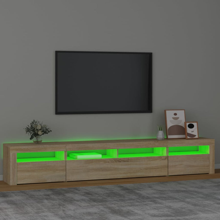 Tv-Meubel Met Led-Verlichting Kleurig 240 x 35 x 40 cm Sonoma eiken
