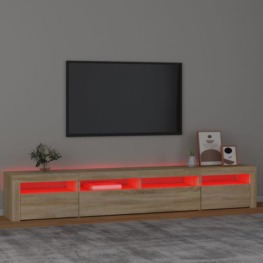 Tv-Meubel Met Led-Verlichting Kleurig 240 x 35 x 40 cm Sonoma eiken