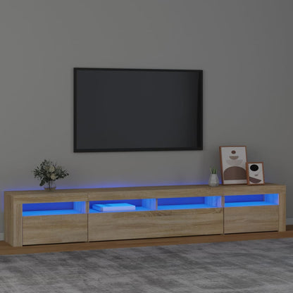 Tv-Meubel Met Led-Verlichting Kleurig 240 x 35 x 40 cm Sonoma eiken