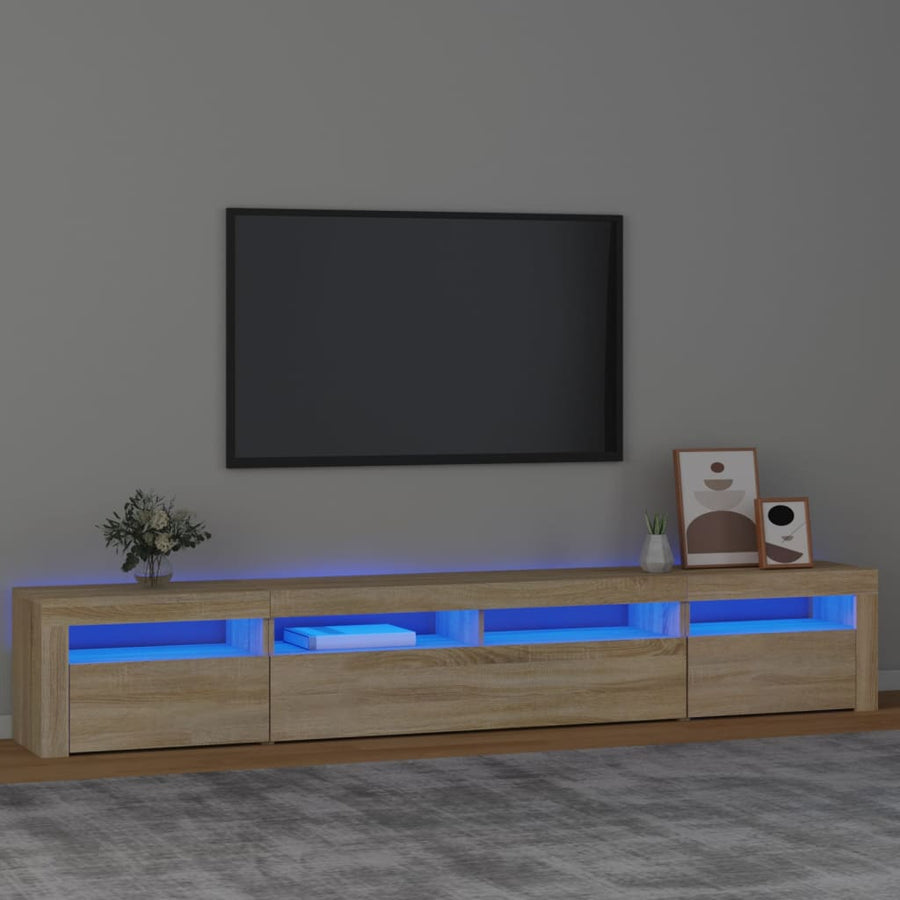 Tv-Meubel Met Led-Verlichting Kleurig 240 x 35 x 40 cm Sonoma eiken