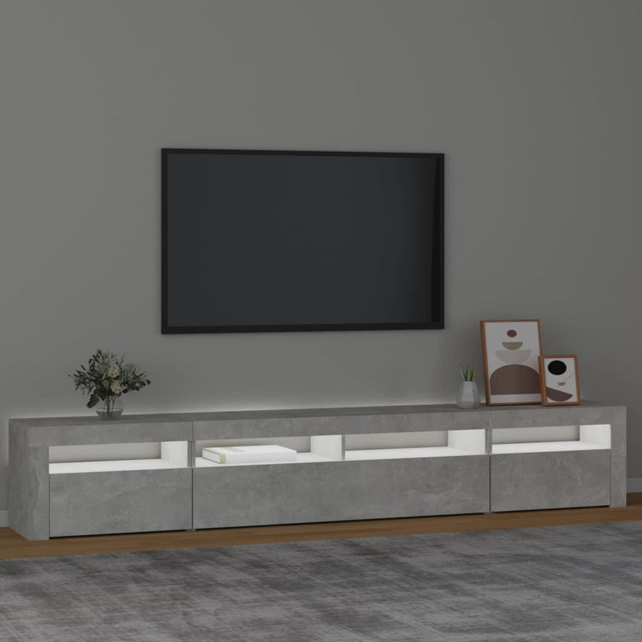 Tv-Meubel Met Led-Verlichting 240 x 35 x 40 cm Betongrijs