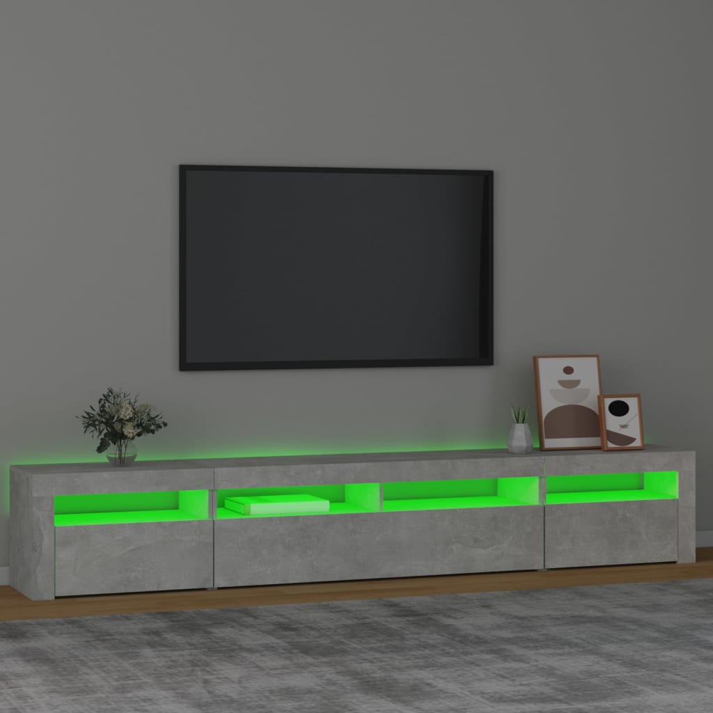 Tv-Meubel Met Led-Verlichting 240 x 35 x 40 cm Betongrijs