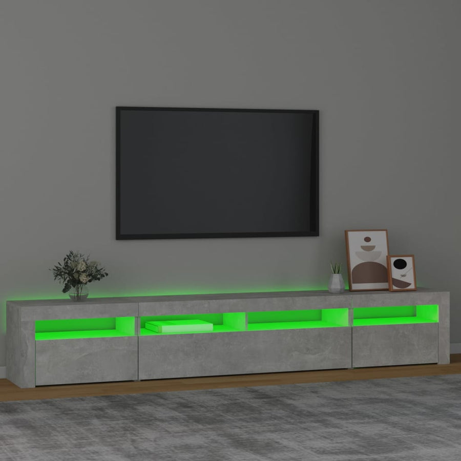 Tv-Meubel Met Led-Verlichting 240 x 35 x 40 cm Betongrijs