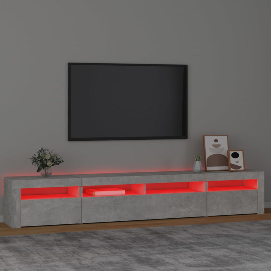 Tv-Meubel Met Led-Verlichting 240 x 35 x 40 cm Betongrijs