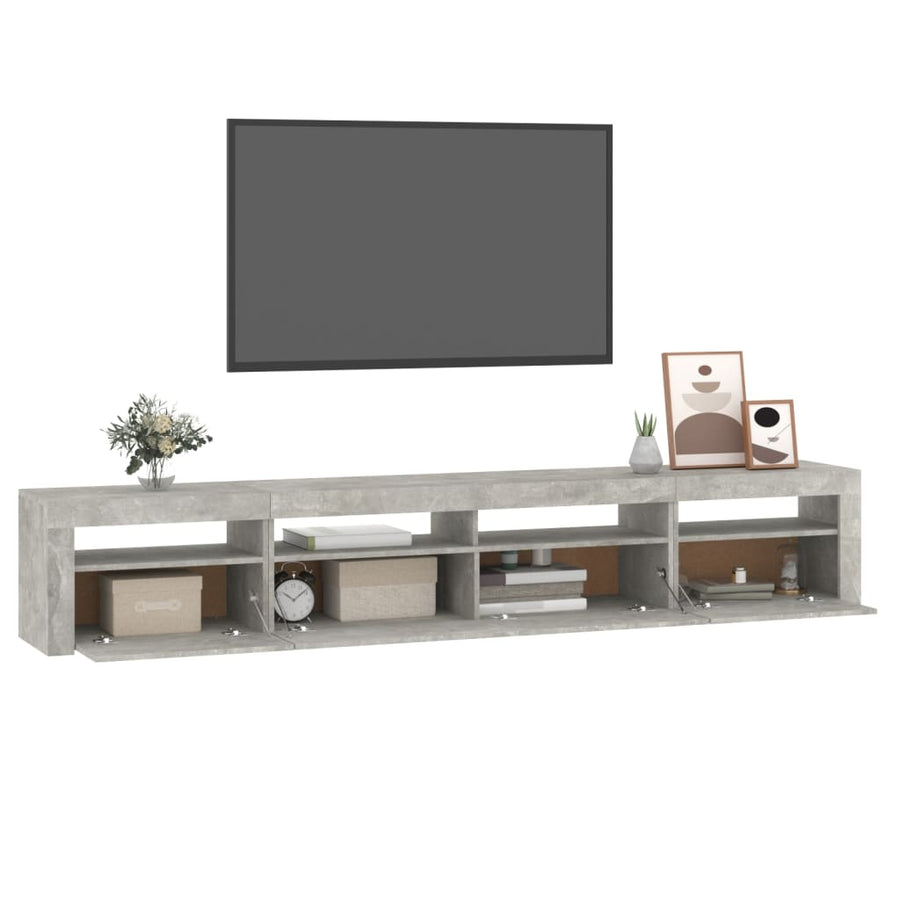 Tv-Meubel Met Led-Verlichting 240 x 35 x 40 cm Betongrijs