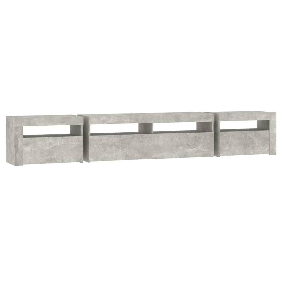 Tv-Meubel Met Led-Verlichting 240 x 35 x 40 cm Betongrijs
