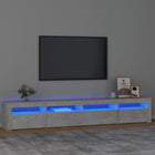 Tv-meubel 240x35x40 cm betongrijs met led