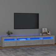 Tv-meubel 240x35x40 cm betongrijs met led