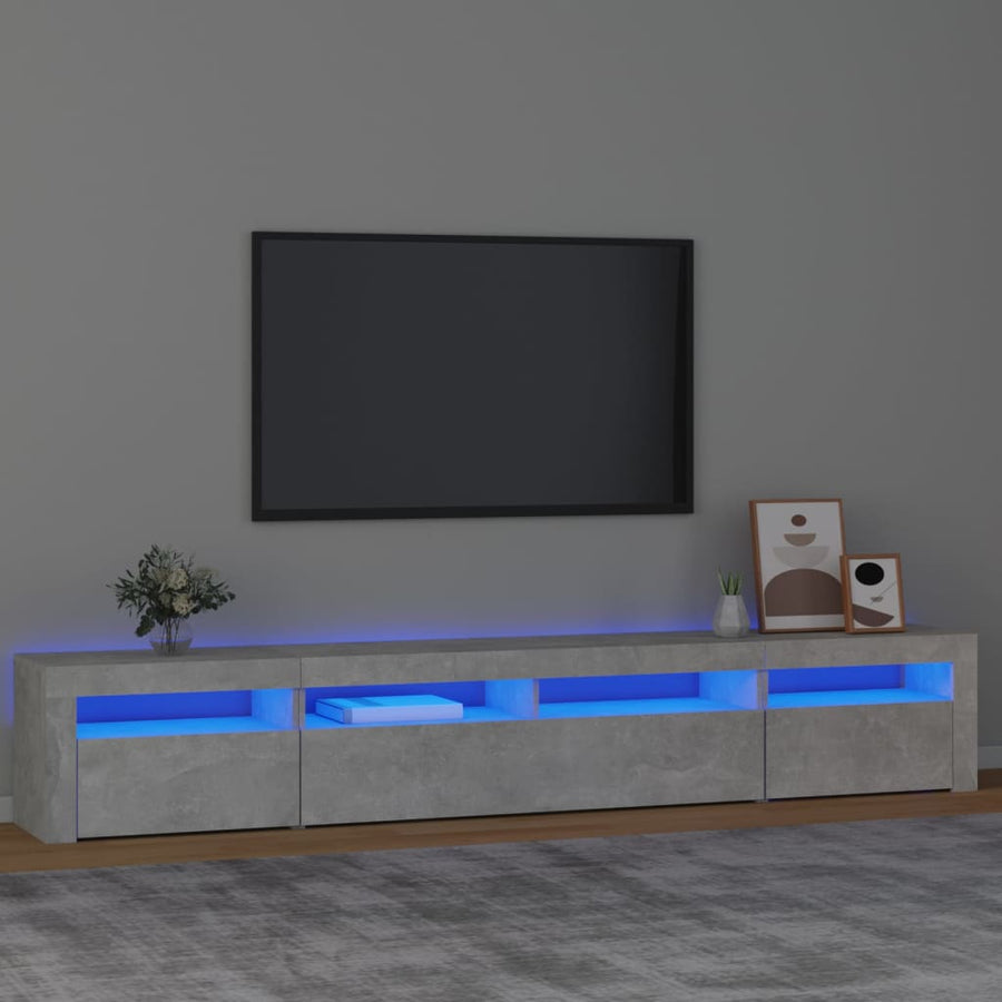 Tv-Meubel Met Led-Verlichting 240 x 35 x 40 cm Betongrijs
