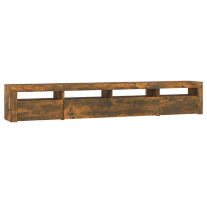 Tv-Meubel Met Led-Verlichting Kleurig 240 x 35 x 40 cm Gerookt eiken