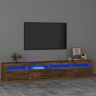 Tv-meubel 240x35x40 cm gerookt eikenkleurig led