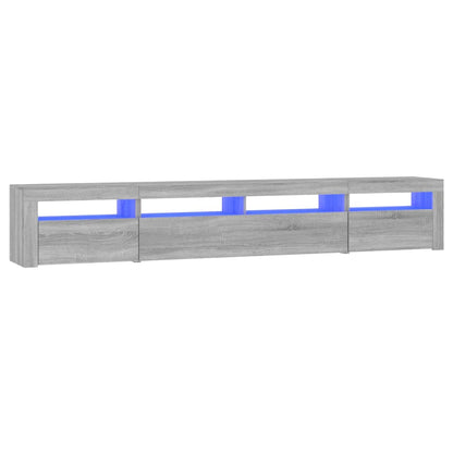 Tv-Meubel Met Led-Verlichting Eiken 240 x 35 x 40 cm Grijs sonoma