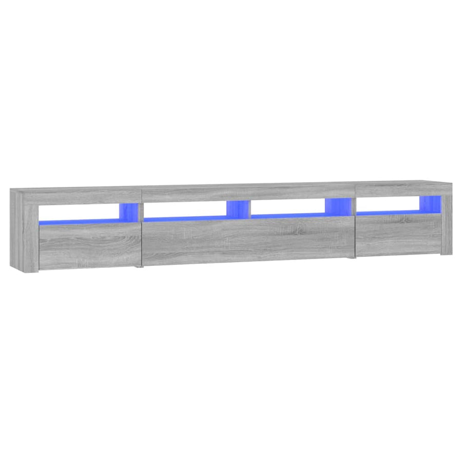Tv-Meubel Met Led-Verlichting Eiken 240 x 35 x 40 cm Grijs sonoma