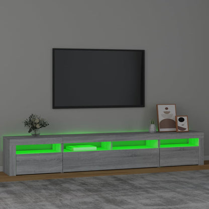 Tv-Meubel Met Led-Verlichting Eiken 240 x 35 x 40 cm Grijs sonoma