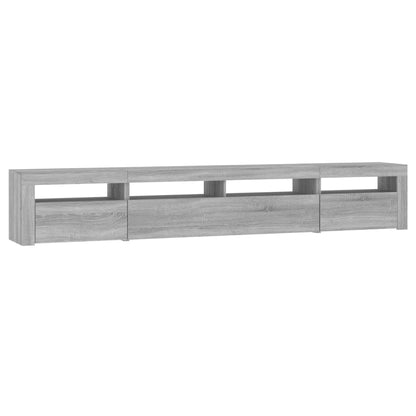 Tv-Meubel Met Led-Verlichting Eiken 240 x 35 x 40 cm Grijs sonoma