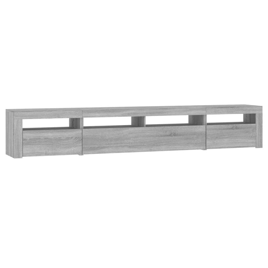 Tv-Meubel Met Led-Verlichting Eiken 240 x 35 x 40 cm Grijs sonoma