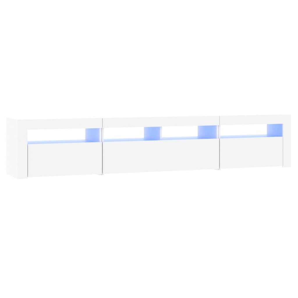 Tv-Meubel Met Led-Verlichting 210 x 35 x 40 cm Wit