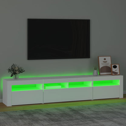 Tv-Meubel Met Led-Verlichting 210 x 35 x 40 cm Wit