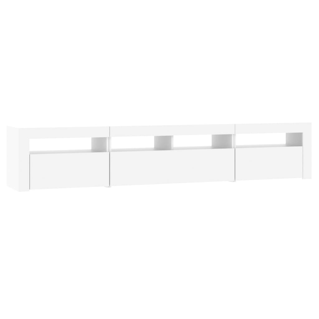 Tv-Meubel Met Led-Verlichting 210 x 35 x 40 cm Wit