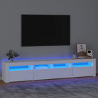 Tv-meubel 210x35x40 cm wit met LED