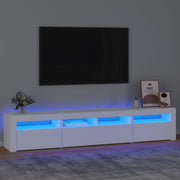 Tv-meubel 210x35x40 cm wit met LED