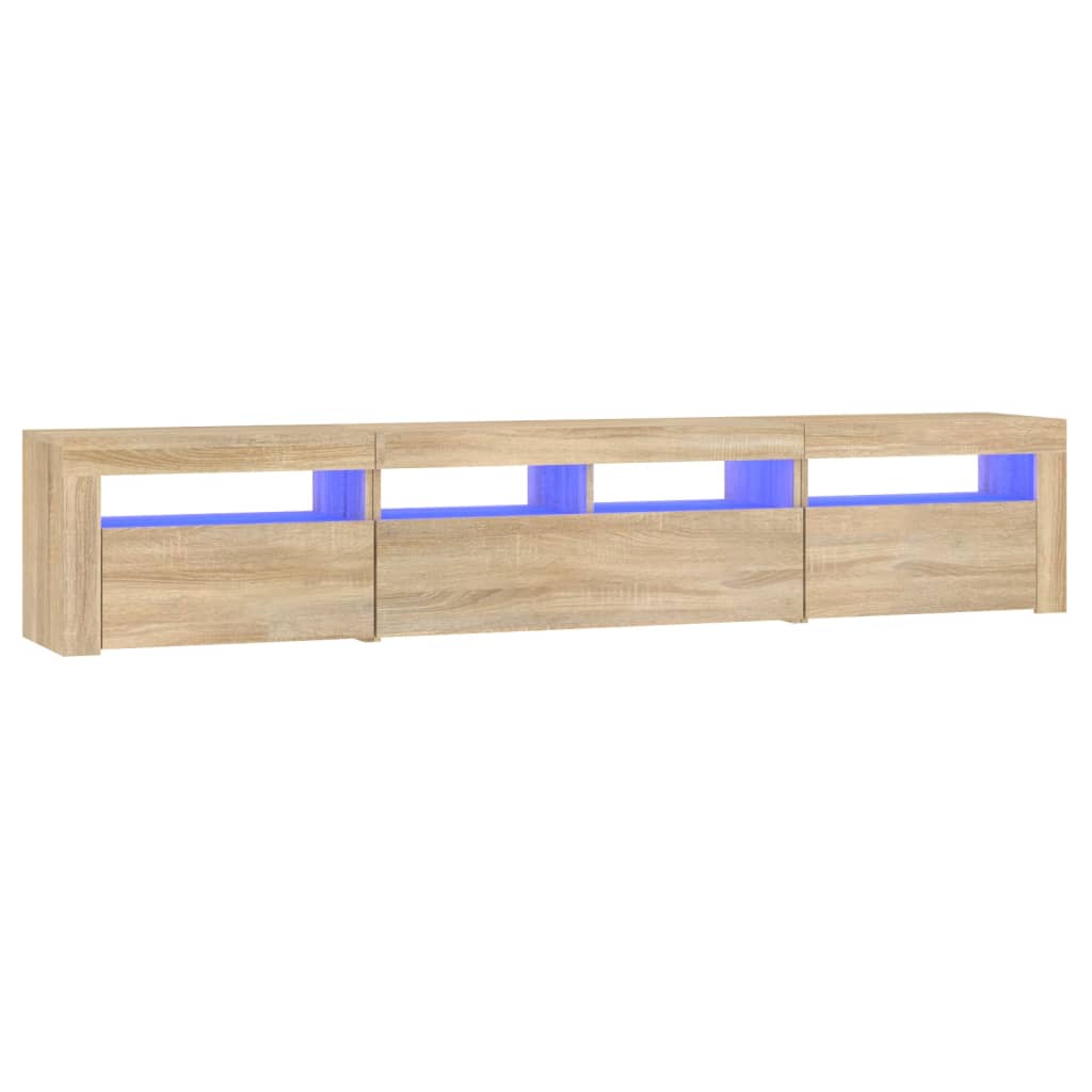 Tv-Meubel Met Led-Verlichting Kleurig 210 x 35 x 40 cm Sonoma eiken