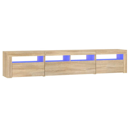 Tv-Meubel Met Led-Verlichting Kleurig 210 x 35 x 40 cm Sonoma eiken