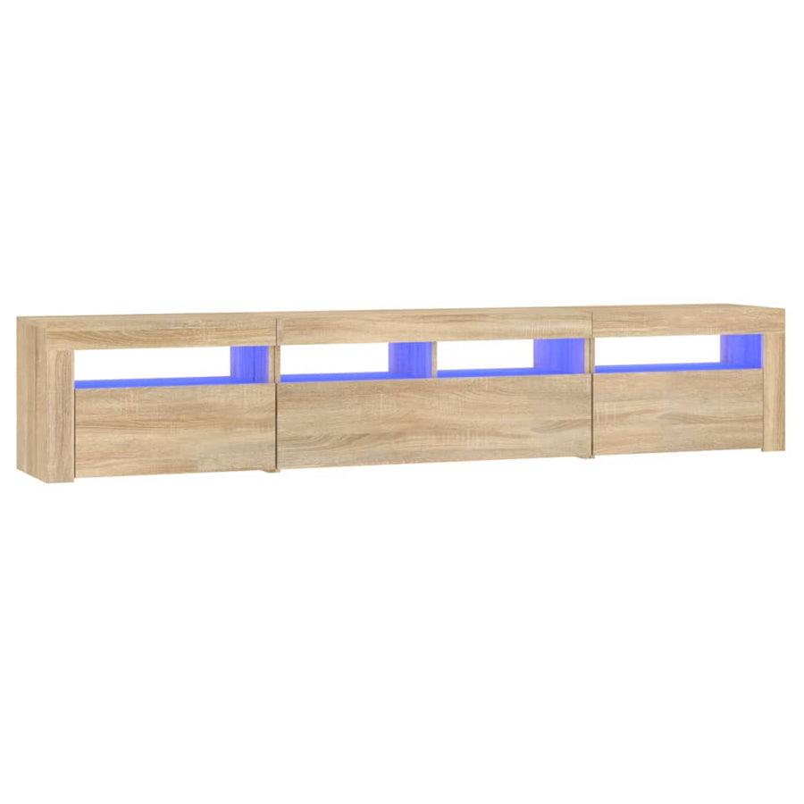 Tv-Meubel Met Led-Verlichting Kleurig 210 x 35 x 40 cm Sonoma eiken
