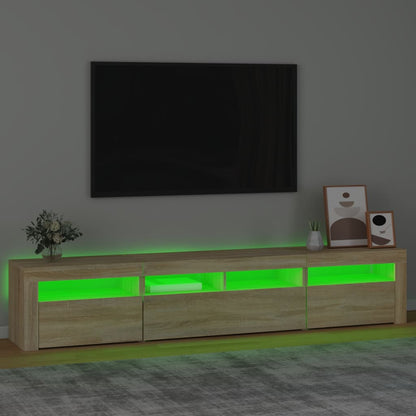 Tv-Meubel Met Led-Verlichting Kleurig 210 x 35 x 40 cm Sonoma eiken