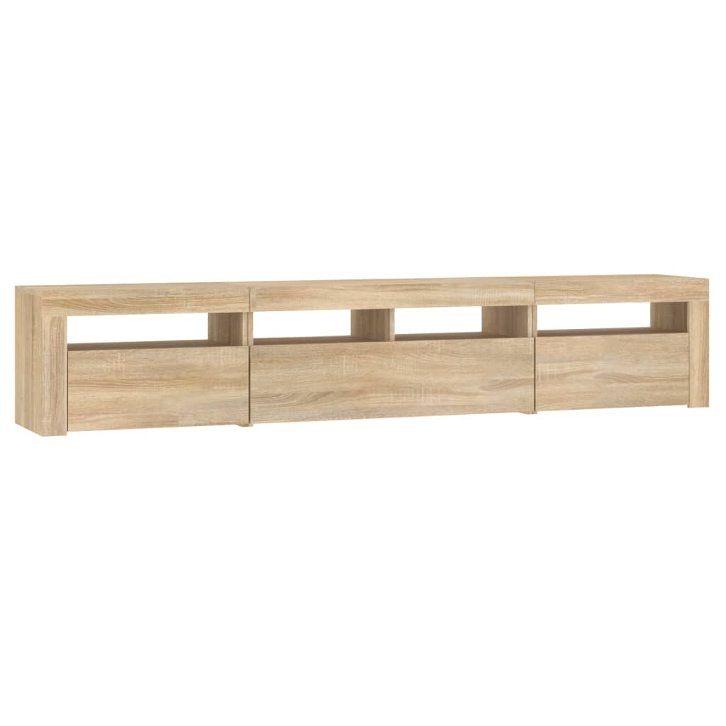 Tv-Meubel Met Led-Verlichting Kleurig 210 x 35 x 40 cm Sonoma eiken