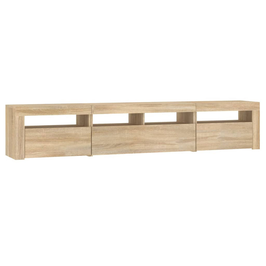 Tv-Meubel Met Led-Verlichting Kleurig 210 x 35 x 40 cm Sonoma eiken