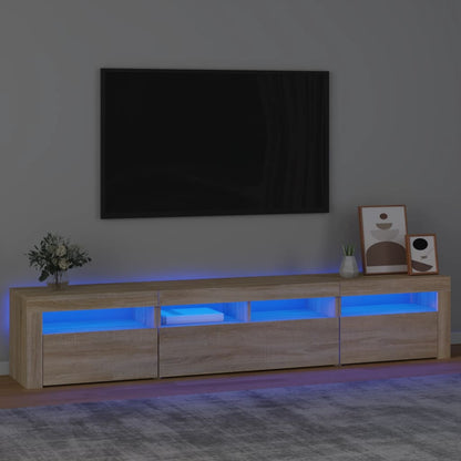 Tv-Meubel Met Led-Verlichting Kleurig 210 x 35 x 40 cm Sonoma eiken