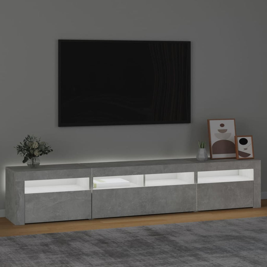 Tv-Meubel Met Led-Verlichting 210 x 35 x 40 cm Betongrijs