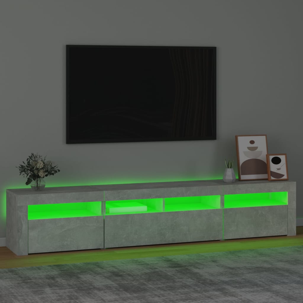 Tv-Meubel Met Led-Verlichting 210 x 35 x 40 cm Betongrijs