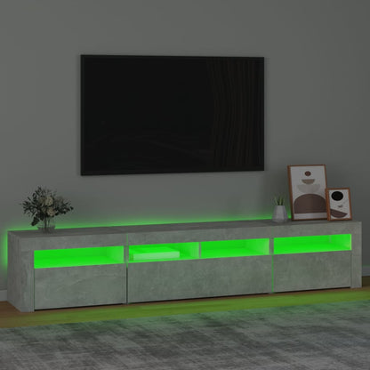 Tv-Meubel Met Led-Verlichting 210 x 35 x 40 cm Betongrijs