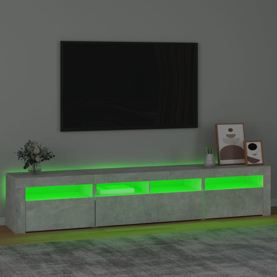 Tv-Meubel Met Led-Verlichting 210 x 35 x 40 cm Betongrijs