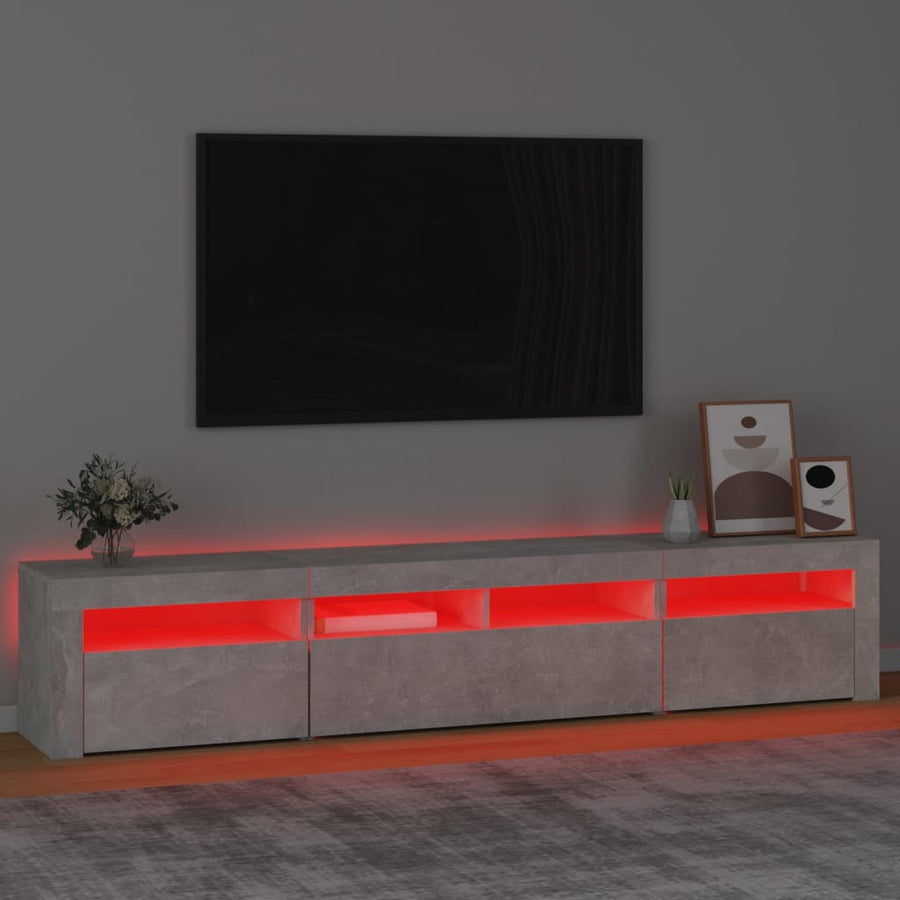 Tv-Meubel Met Led-Verlichting 210 x 35 x 40 cm Betongrijs