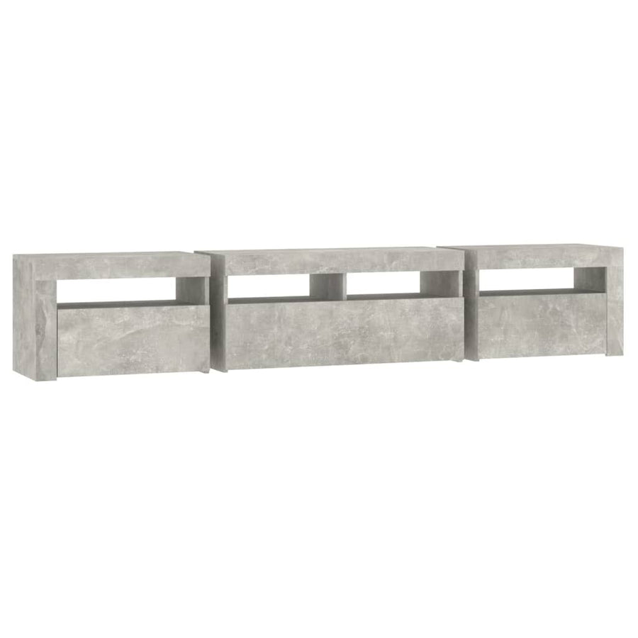 Tv-Meubel Met Led-Verlichting 210 x 35 x 40 cm Betongrijs