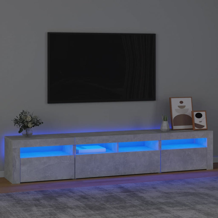 Tv-Meubel Met Led-Verlichting 210 x 35 x 40 cm Betongrijs