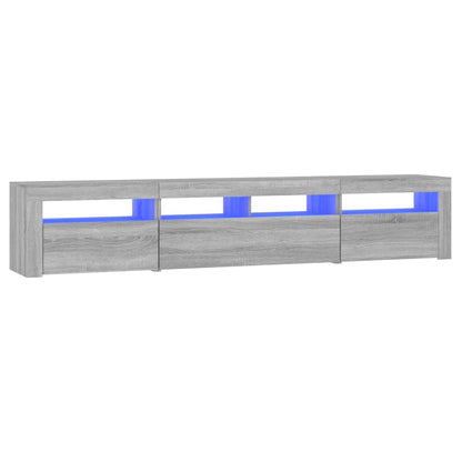 Tv-Meubel Met Led-Verlichting Eiken 210 x 35 x 40 cm Grijs sonoma