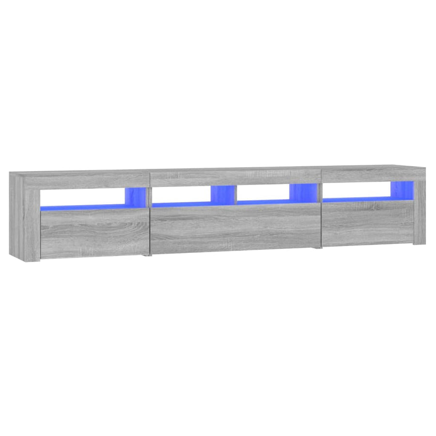 Tv-Meubel Met Led-Verlichting Eiken 210 x 35 x 40 cm Grijs sonoma