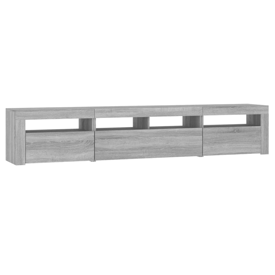 Tv-Meubel Met Led-Verlichting Eiken 210 x 35 x 40 cm Grijs sonoma