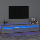 TV cabinet with LED lighting 210x35x40 cm grey sonoma oak