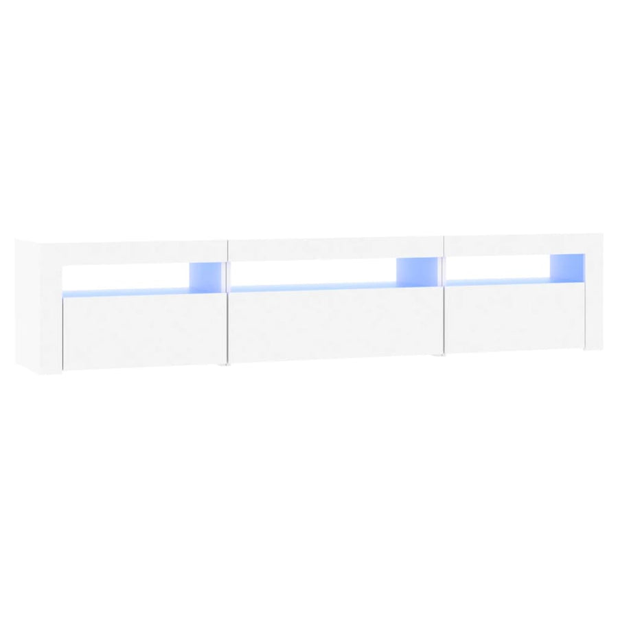 Tv-Meubel Met Led-Verlichting 195 x 35 x 40 cm Wit