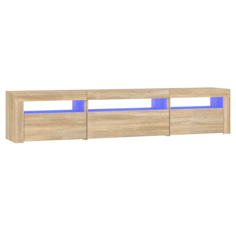 Tv-Meubel Met Led-Verlichting Kleurig 195 x 35 x 40 cm Sonoma eiken