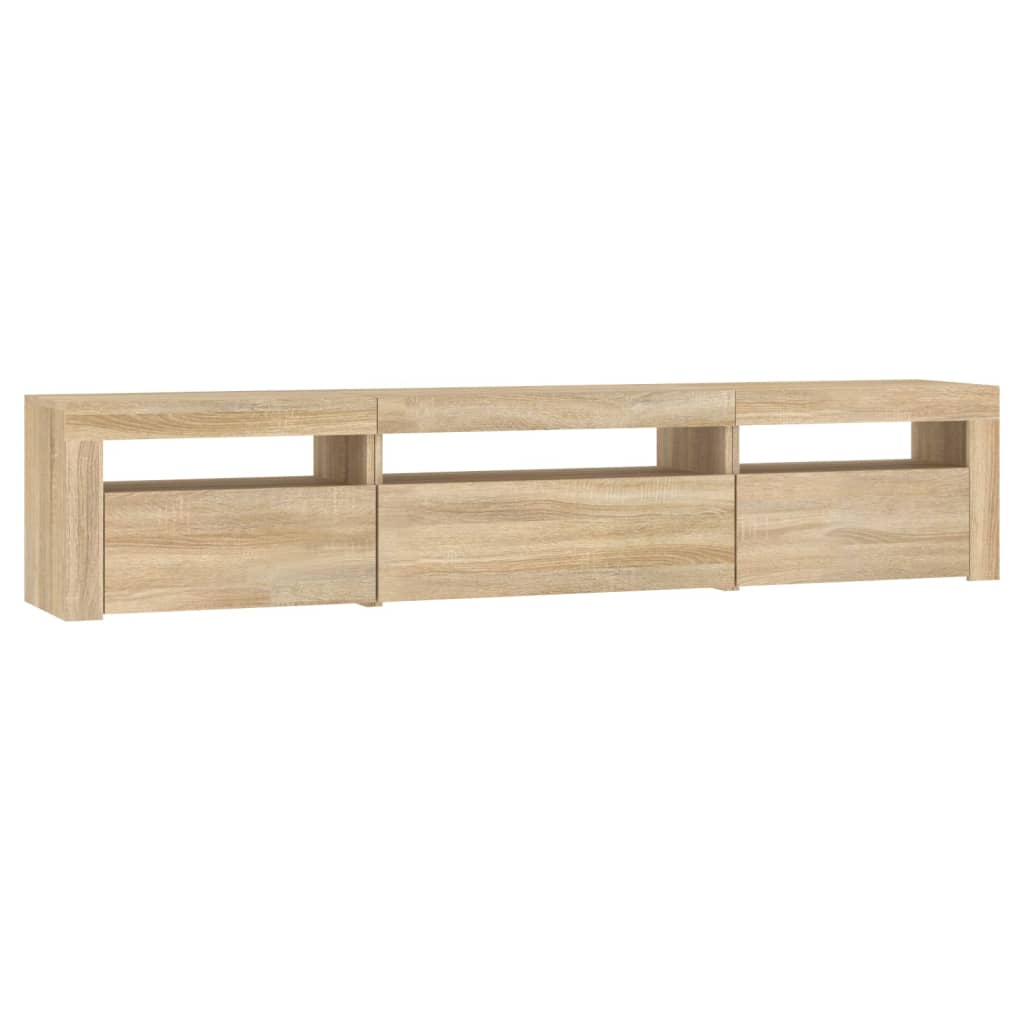 Tv-Meubel Met Led-Verlichting Kleurig 195 x 35 x 40 cm Sonoma eiken